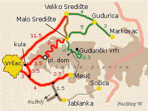mapa: okolina Vršca